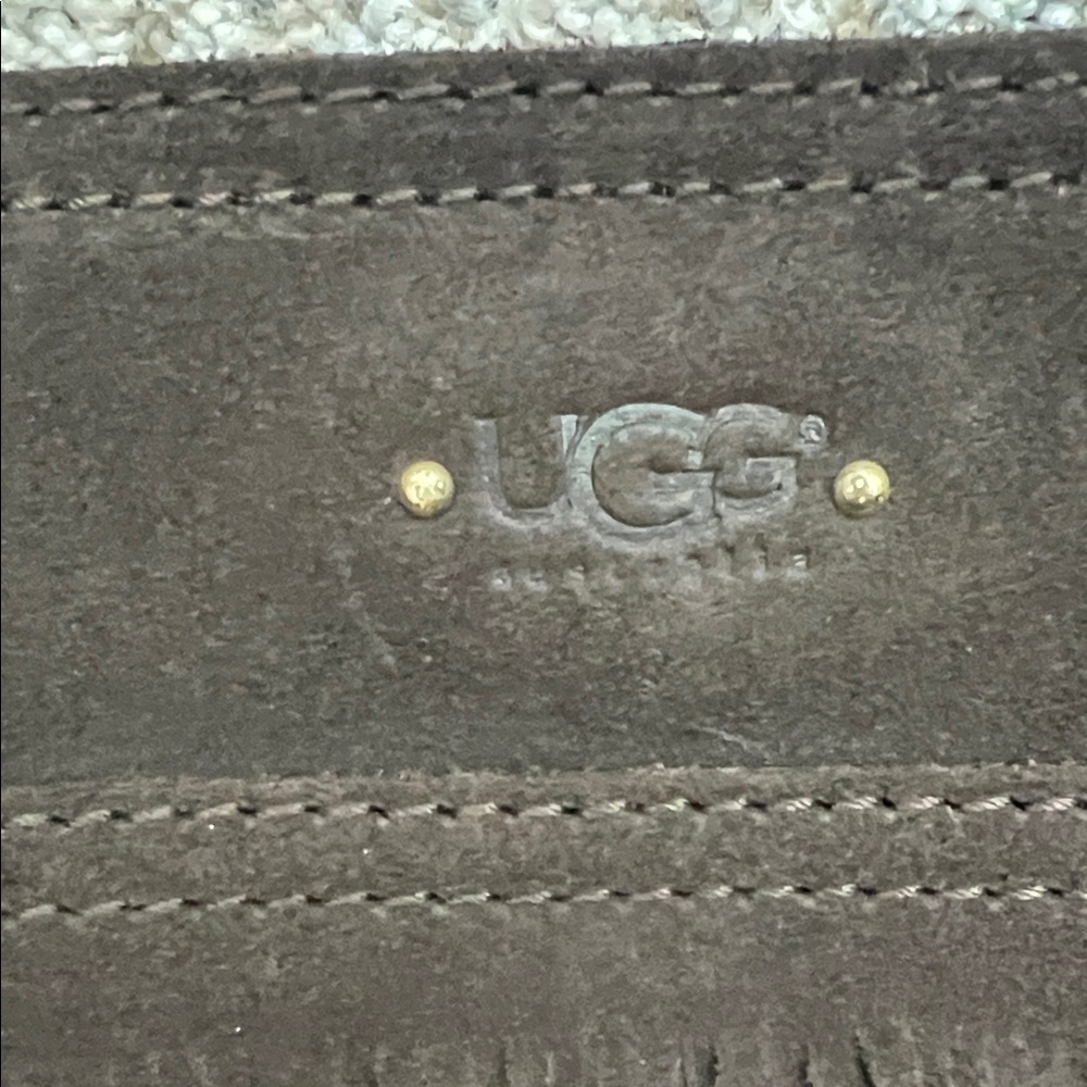 UGG Fringed Brown Suede Shoulder Bag - Picture 2 of 6